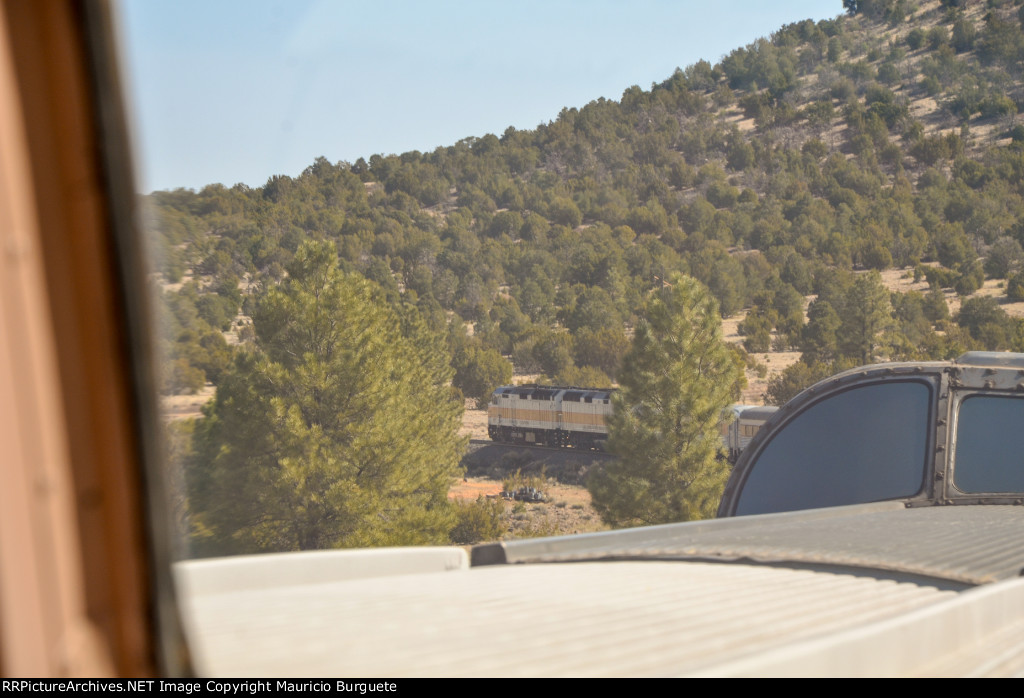 Grand Canyon Railway traveling to the Canyon